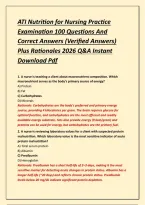 ATI Nutrition for Nursing Practice Examination 100 Questions And Correct Answers &lpar;Verified Answers&rpar; Plus Rationales 2026 Q&A Instant Download Pdf