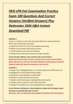 HESI LPN Exit Examination Practice Exam 100 Questions And Correct Answers &lpar;Verified Answers&rpar; Plus Rationales 2026 Q&A Instant Download Pdf