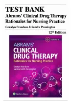 Test Bank Abrams' Clinical Drug Therapy&colon; Rationales for Nursing Practice 12th Edition by Geralyn Frandsen & Sandra S&period; Pennington &vert; ISBN 978-1975136130 &vert; All 61 Chapters &vert; NCLEX-RN & NGN Pharmacology Exam Prep &lbrack;2026&rsqb;