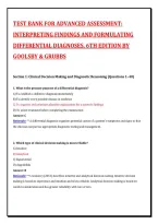 Test Bank For Advanced Assessment&colon; Interpreting Findings And Formulating Differential Diagnoses&comma; 6Th Edition By Goolsby & Grubbs