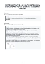 Environmental And One Health Midterm Exam&NewLine;Review Updated Actual Questions And Correct&NewLine;Answers&NewLine;