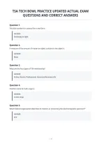 Tsa Tech Bowl Practice Updated Actual Exam&NewLine;Questions And Correct Answers