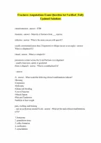 Fractures and Amputations Exams Questions and Answers Verified Latest Update