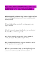 Amazon Driver Training Final Paper 2027&NewLine;Questions With Solutions Graded A&plus;