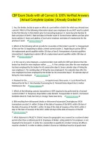 CBP Exam Study with all Correct & 100&percnt; Verified Answers &vert;Actual Complete Update &vert;Already Graded A&plus;