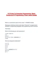 C173 Intro To Computer Programming &sol; Basic Constructs Of Programming &sol; Exam Latest Update