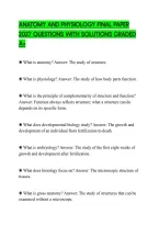 Anatomy And Physiology Final Paper&NewLine;2027 Questions With Solutions Graded&NewLine;A&plus;