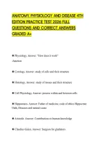 Anatomy&comma; Physiology And Disease 4Th&NewLine;Edition Practice Test 2026 Full&NewLine;Questions And Correct Answers&NewLine;Graded A&plus;