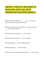 Anatomy&comma; Physiology And Disease 4Th&NewLine;Edition Final Script 2026 Tested&NewLine;Questions With Solutions Graded A&plus;