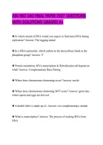 Asu Bio 340 Final Paper 2027 Questions&NewLine;With Solutions Graded A&plus;