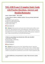 NSG 4100 Exam 2 &vert;Complete Study Guide &NewLine;with Practice Questions&comma; Answers and &NewLine;Detailed Rationales
