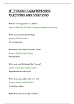 Uptp Exam 1 Comprehensive&NewLine;Questions And Solutions