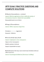 Uptp Exam 1 Practice Questions And&NewLine;Complete Solutions&NewLine;