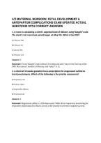 ATI Maternal Newborn Fetal Development & Antepartum Complications Practice Exam 2026 Questions Answers Rationales