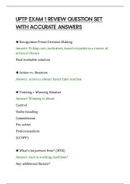 Uptp Exam 1 Review Question Set&NewLine;With Accurate Answers&NewLine;