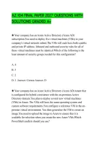Az 104 Final Paper 2027 Questions With&NewLine;Solutions Graded A&plus;