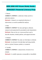 GEB 3006 UCF Exam Study Guide &vert; &NewLine;2026&sol;2027 Financial Literacy Prep 