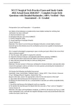 NCCT Surgical Tech Practice Exam and Study Guide 2026 Actual Exam 2026&sol;2027 &ndash; Complete Exam-Style Questions with Detailed Rationales &vert; 100&percnt; Verified &ndash; Pass Guaranteed &ndash; A&plus; Graded