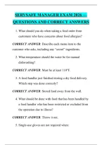 Servsafe Manager Exam 2026 &mdash; &NewLine;Questions And Correct Answers&NewLine;