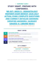 Nr-507&colon; Week 8 - Dermatology Midterm Exam Newest 2026-2027 Actual Exam Complete Questions And Correct Detailed Answers &lpar;Verified Answers&rpar; &vert;Already Graded A&plus;&vert;&vert;Brand New&excl;&excl;