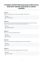 Ap World History Prologue Quiz Latest Actual Exam With Verified Questions & Correct Answers