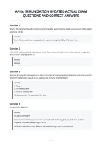 Apha Immunization Updated Actual Exam Questions And Correct Answers