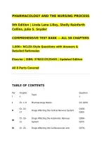 PHARMACOLOGY AND THE NURSING PROCESS&NewLine;9th Edition &vert; Linda Lane Lilley&comma; Shelly Rainforth Collins&comma; Julie S&period; Snyder&NewLine;COMPREHENSIVE TEST BANK &mdash; ALL 58 CHAPTERS&NewLine;1&comma;000&plus; NCLEX-Style Questions with Answers & Detailed Rationales&NewLine;Elsevier &vert; ISBN&colon; 9780323529495 &vert; 