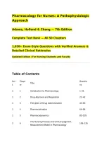 Pharmacology for Nurses&colon; A Pathophysiologic Approach&NewLine;Adams&comma; Holland & Chang &mdash; 7th Edition&NewLine;Complete Test Bank &mdash; All 50 Chapters&NewLine;1&comma;050&plus; Exam-Style Questions with Verified Answers & Detailed Clinical Rationales&NewLine;Updated Edition &vert; For Nursing Students and 