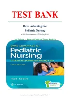 Complete Test Bank for Davis Advantage for Pediatric Nursing&colon; Critical Components of Nursing Care 3rd Edition by Rudd & Kocisko &vert; All Chapters Included &vert; Verified Questions & Answers &vert; Latest Update 2026