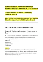 PHARMACOLOGY&colon; A PATIENT-CENTERED NURSING PROCESS APPROACH&comma; 12TH EDITION&NewLine;COMPREHENSIVE NCLEX-RN TEST BANK &vert; UPDATED EDITION&NewLine;1&comma;020 Original Multiple-Choice Questions with Answers & Detailed Explanations &vert; All 55 Chapters Covered&NewLine;