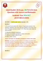 Adult Health CJE Exam&colon; 200 NCLEX- Style Questions with Answers and Rationales  Academic Year 2026&sol;2027 &lbrace;JUST RELEASED&rcub;