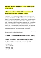 Phi Beta Sigma Fraternity Final Assessment Study Guide&NewLine;1&comma;000&plus; Questions with Verified Answers and Detailed Rationales &vert; Updated Edition&NewLine;Description&colon; This comprehensive study guide is designed for candidates preparing for the Phi Beta Sigma Fraternity Fi