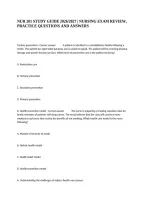 Nur 201 Study Guide 2026&sol;2027 &vert; Nursing Exam Review&comma; Practice Questions And Answers