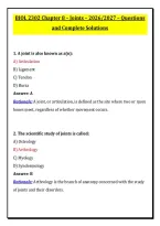 BIOL 2302 Chapter 8 &ndash; Joints &ndash; 2026&sol;2027 &ndash; Questions &NewLine;and Complete Solutions