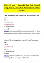 BIOL 2302 Exam 4 &ndash; Chapter 26&colon; Fluid&comma; Electrolyte and &NewLine;Energy Balance &ndash; 2026&sol;2027 &ndash; Questions and Complete &NewLine;Solutions