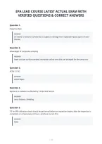 Epa Lead Course Latest Actual Exam With&NewLine;Verified Questions & Correct Answers