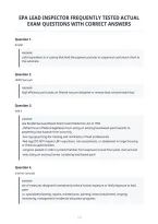 Epa Lead Inspector Frequently Tested Actual&NewLine;Exam Questions With Correct Answers&NewLine;