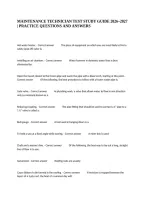 Maintenance Technician Test Study Guide 2026&ndash;2027 &vert; Practice Questions And Answers