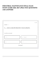 Industrial Maintenance Final Exam Study Guide 2026&ndash;2027 &vert; Practice Questions And Answers