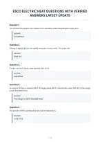 Esco Electric Heat Questions With Verified&NewLine;Answers Latest Update