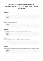 Esthetics Kansas State Board Law Test&NewLine;Updated Actual Exam Questions And Correct&NewLine;Answers