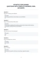 Esthetics State Board&NewLine;Questions With Complete Answers &lpar;100&percnt;&NewLine;Accurate