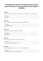 Eta Fiber Optic Installer Certification Study&NewLine;Guide Updated Actual Questions With Correct&NewLine;Answers