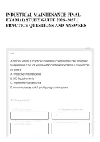 Industrial Maintenance Final Exam &lpar;1&rpar; Study Guide 2026&ndash;2027 &vert; Practice Questions And Answers