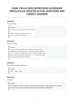 Exam 2 Rules And Definitions Shormann&NewLine;Precalculus Updated Actual Questions And&NewLine;Correct Answers