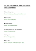 Cs 7643 Quiz 2 Knowledge Assessment&NewLine;With Answer Key