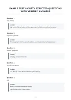 Exam 2 Test Anxiety Expected Questions&NewLine;With Verified Answers