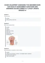 Exam 3 Blueprint Assessing The Abdomen&NewLine;Nurs 3301 Health Assessment Updated&NewLine;Actual Questions And Correct Answers