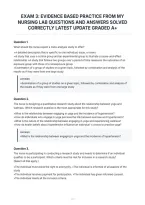 Exam 3&colon; Evidence Based Practice From My&NewLine;Nursing Lab Questions And Answers Solved&NewLine;Correctly Latest Update Graded A&plus;
