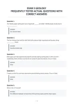 Exam 3 Geology&NewLine;Frequently Tested Actual Questions With&NewLine;Correct Answer